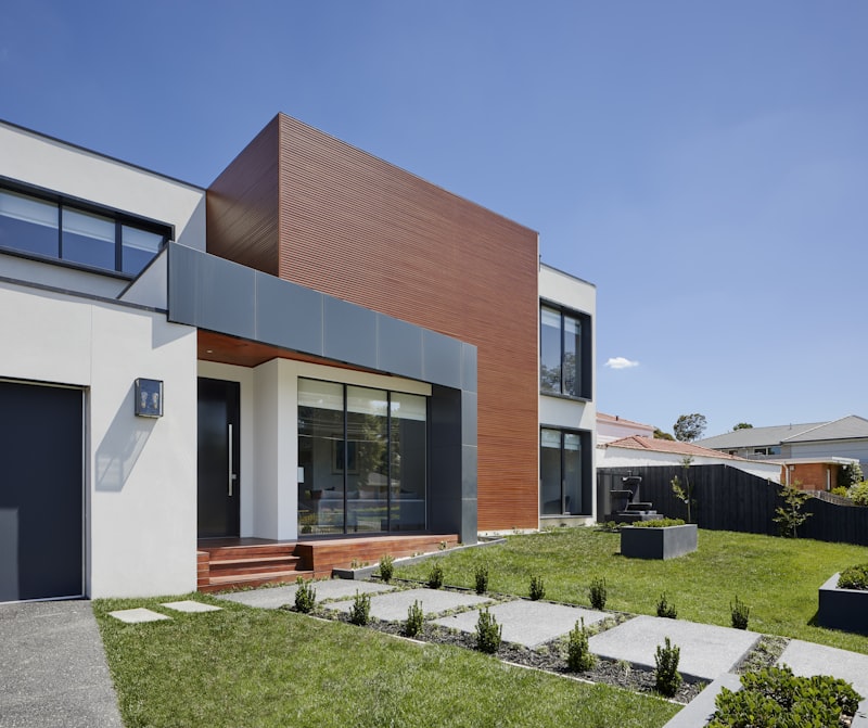 Home exterior in a roofing brochure concept